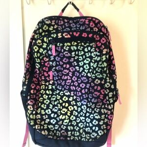 Lands end leopard print rainbow backpack